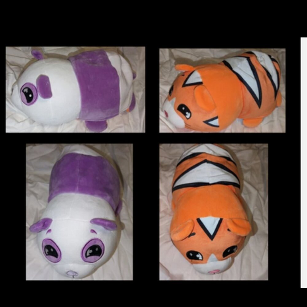 Flip A Zoo Teller Tiger & Momo Panda Plush 15” Stuffed Reversible Toy NEW